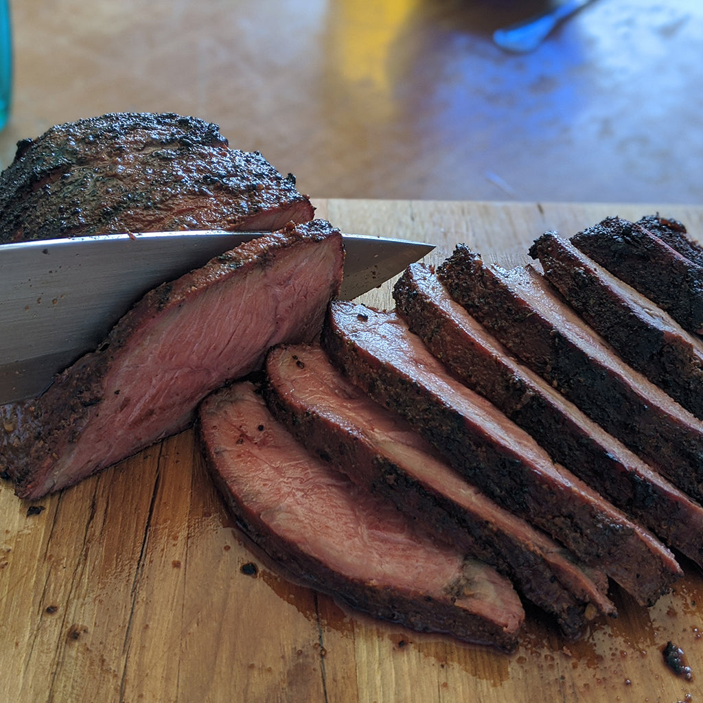 Slicing a premium beef roast from the Walking T Beef Bulk Beef Pack
